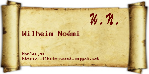Wilheim Noémi névjegykártya